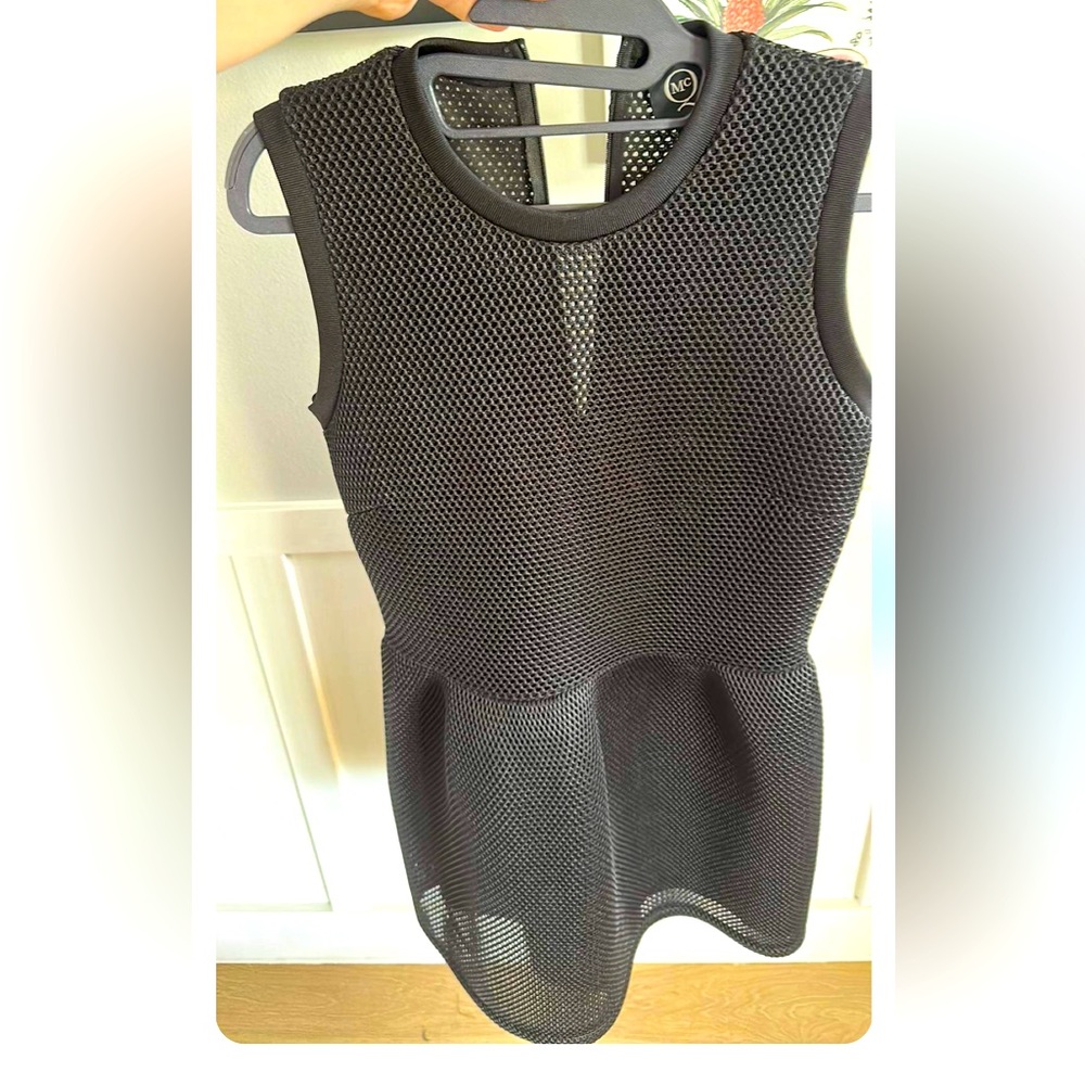 Stunning Alexander McQueen Black Mini Dress with Mesh Detail  size S prom